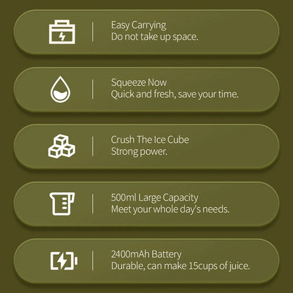 500ml Portable 2400mAh Wireless Fruit Mixers