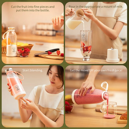 500ml Portable 2400mAh Wireless Fruit Mixers