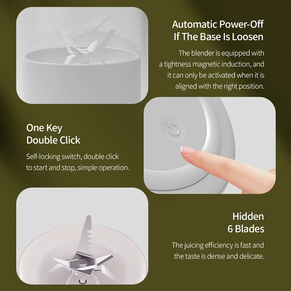 500ml Portable 2400mAh Wireless Fruit Mixers