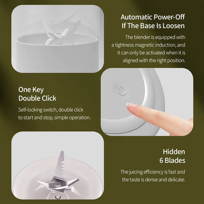 500ml Portable 2400mAh Wireless Fruit Mixers